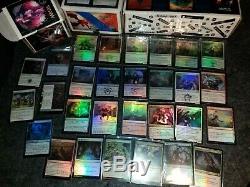 Small Magic the Gathering MTG collection with foil cards, rares, custom decks