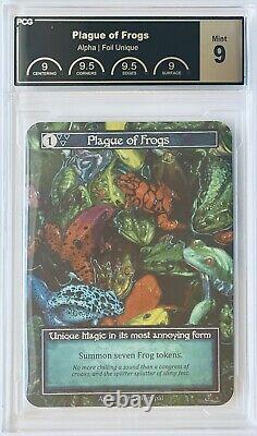 Sorcery Contested Realm PCG 9Q++ Alpha Foil Plague Of Frogs Erik's Curiosa SCR