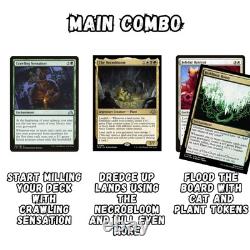 The Necrobloom Custom Commander Deck Ready-to-play Landfall EDH MTG