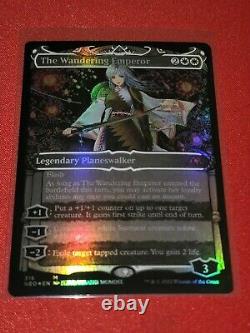 The Wandering Emperor MTG Kamigawa Neon Dynasty NM Foil Showcase 316