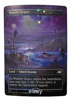 Watery Grave (Borderless, Galaxy Foil), Magic Unfinity NM, Free Fast Ship