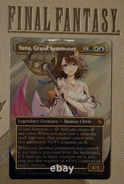 Yuna, Grand Summoner (Borderless) (Surge Foil) Final Fantasy Mtg